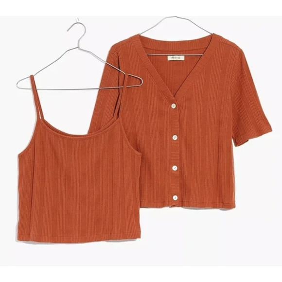Madewell Tops - NWT Madewell Pointelle Cardigan Twin Set nf467 size S